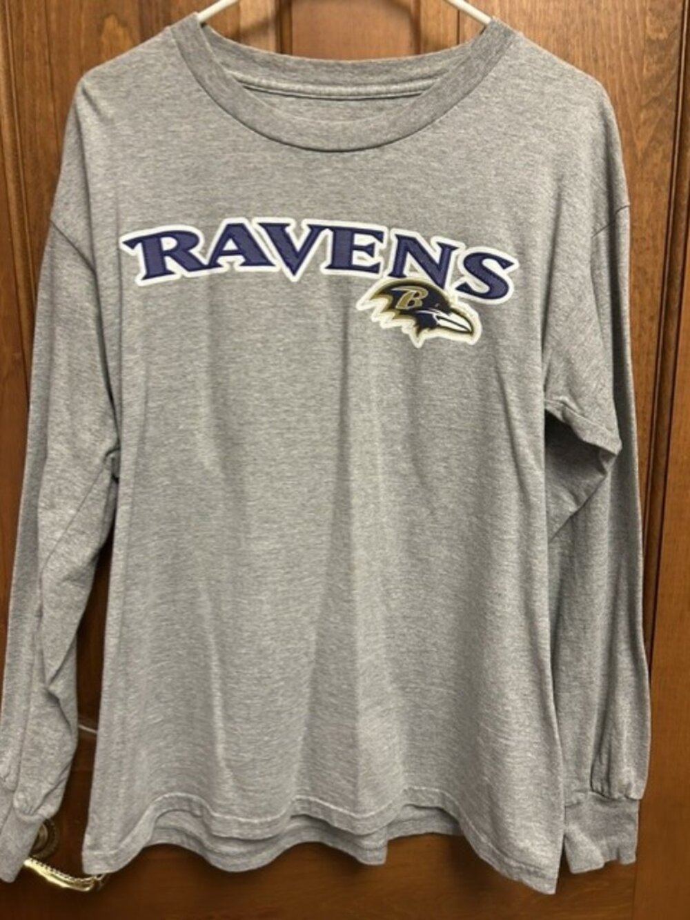 Baltimore Ravens NFL Team Apparel Gray Long Sleeve Shirt Mens Medium